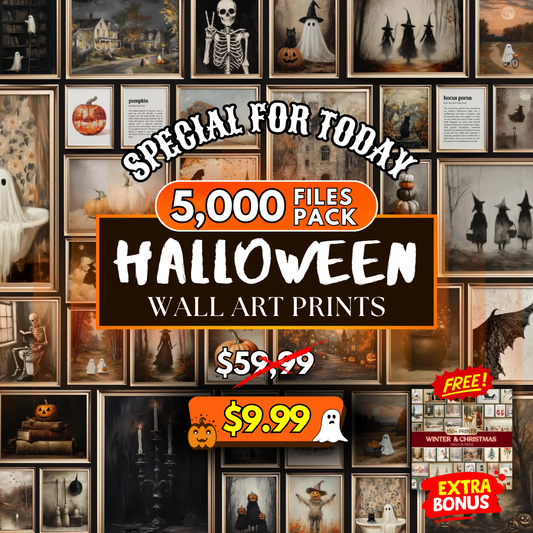 5,000 Halloween Wall Art Prints Bundle